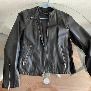 Black Faux Leather Moto Jacket